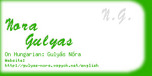 nora gulyas business card